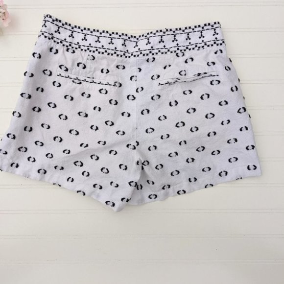 Anthro Hei Hei Black/White Embroidered Shorts - Picture 2 of 6